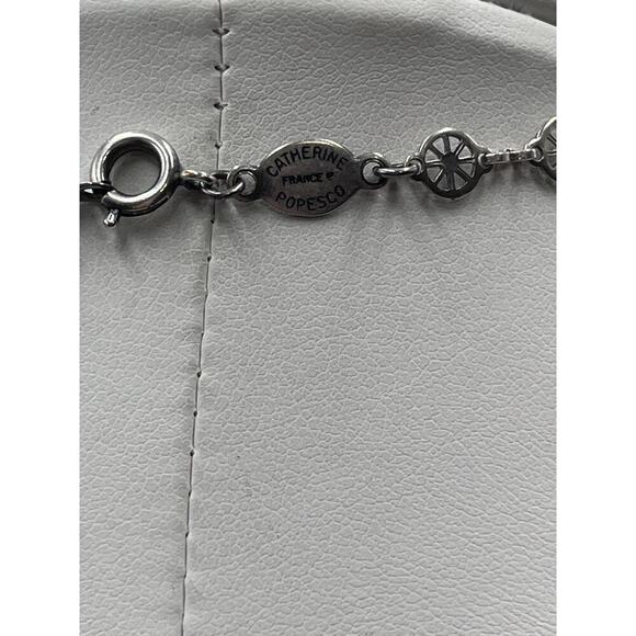 Catherine Popesco France Elegant Cameo Rhinestone Crystal Halo‎ Circle Necklace - Picture 12 of 16